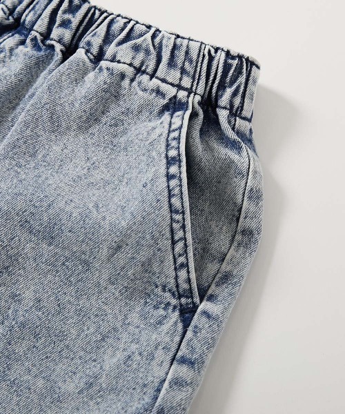 devirock（デビロック）の「ハートポケット 裾フリル ライトオンスデニム ショートパンツ（デニムパンツ・キッズ・ネイビー系/ブルー系・130cm/140cm/150cm/160cm/110cm/100cm/120cm）」の7枚目の写真