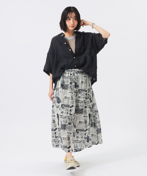 BEAMS BOY(ビームスボーイ)の「【7/16値下げ】リネン ソリッド ショートスリーブ <イージーケア>(シャツ/ブラウス・レディース・レッド/ブラック/グレー系その他・ONE SIZE)」の6枚目の写真