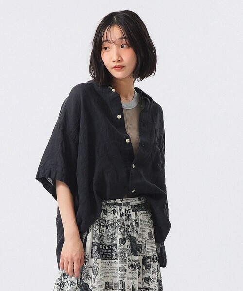 BEAMS BOY(ビームスボーイ)の「【7/16値下げ】リネン ソリッド ショートスリーブ <イージーケア>(シャツ/ブラウス・レディース・レッド/ブラック/グレー系その他・ONE SIZE)」の9枚目の写真