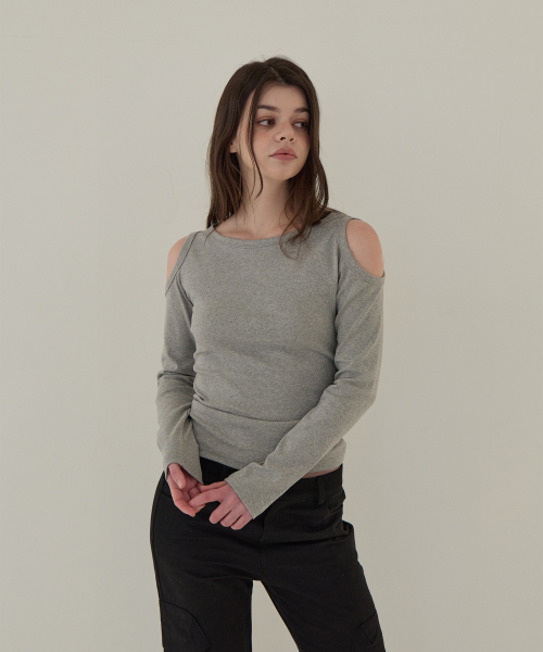 5OML(オーオーエムエル)の「ホールロングスリーブ(メランジグレー)(Tシャツ/カットソー・レディース・グレー・FREE)」の3枚目の写真