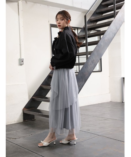 fifth（フィフス）の「スタンドカラーポケットジャケット（テーラードジャケット・レディース・ブラック/グレー・M）」の7枚目の写真