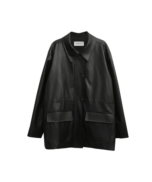 SLOWLOLLI(スローローリ)の「Bay leather jacket_2 Colors(その他アウター・レディース・ブラック/Cream・FREE)」の1枚目の写真