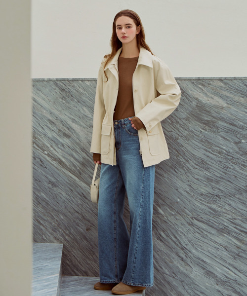SLOWLOLLI(スローローリ)の「Bay leather jacket_2 Colors(その他アウター・レディース・ブラック/Cream・FREE)」の4枚目の写真