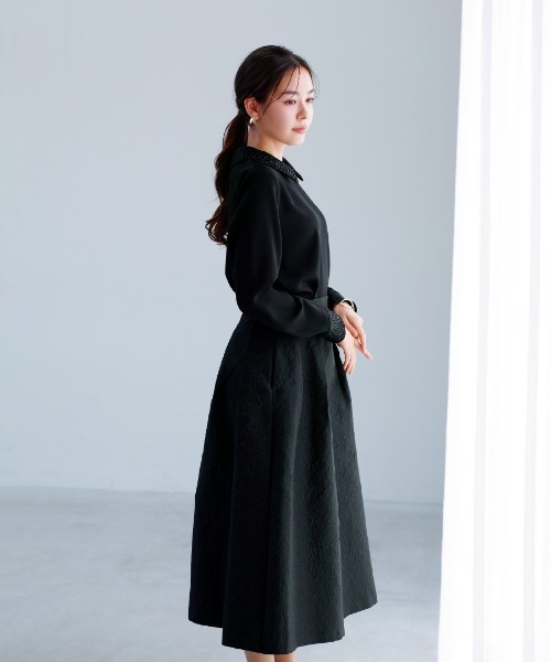 White Collection（ホワイトコレクション）の「【 ディテール映え 】ソフトツイル・襟袖レースクラシカルブラウス（シャツ/ブラウス・レディース・ブラック/ライトベージュ/ベージュ・S/M/L）」の4枚目の写真