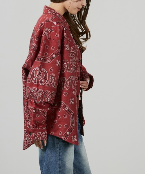superNova.（スーパーノヴァ）の「superNova. Split yoke big shirt - Bandana jacquard  / SN-535A,SN-535B（シャツ/ブラウス・メンズ・ブラック/レッド・S/M）」の20枚目の写真