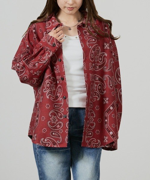 superNova.（スーパーノヴァ）の「superNova. Split yoke big shirt - Bandana jacquard  / SN-535A,SN-535B（シャツ/ブラウス・メンズ・ブラック/レッド・S/M）」の18枚目の写真
