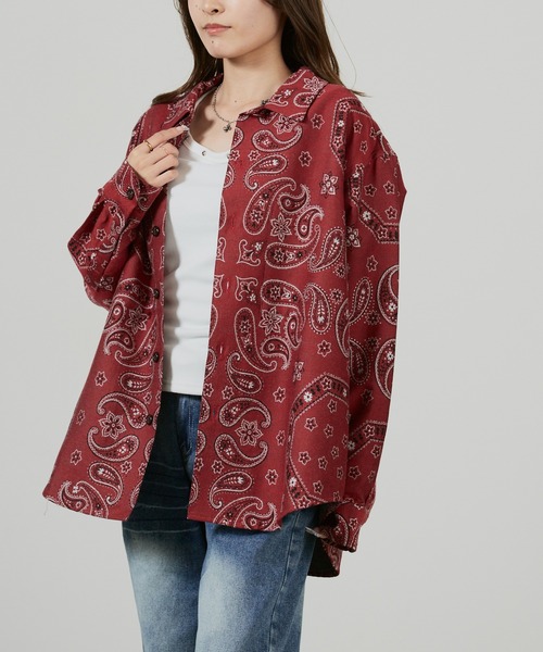 superNova.（スーパーノヴァ）の「superNova. Split yoke big shirt - Bandana jacquard  / SN-535A,SN-535B（シャツ/ブラウス・メンズ・ブラック/レッド・S/M）」の19枚目の写真