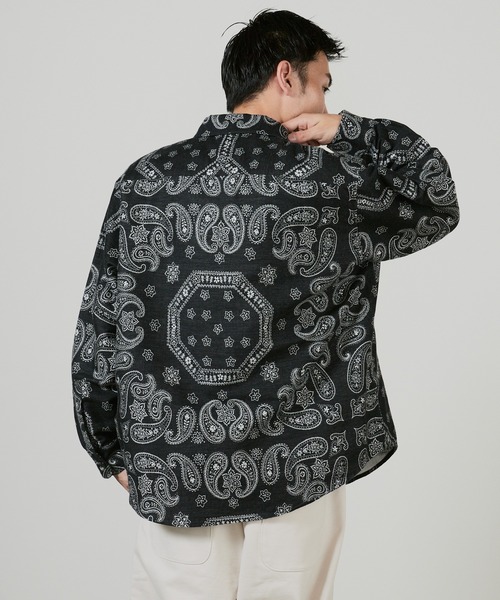 superNova.（スーパーノヴァ）の「superNova. Split yoke big shirt - Bandana jacquard  / SN-535A,SN-535B（シャツ/ブラウス・メンズ・ブラック/レッド・S/M）」の7枚目の写真