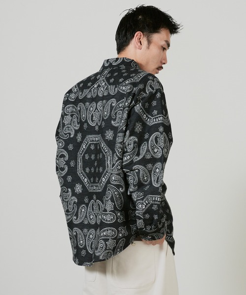 superNova.（スーパーノヴァ）の「superNova. Split yoke big shirt - Bandana jacquard  / SN-535A,SN-535B（シャツ/ブラウス・メンズ・ブラック/レッド・S/M）」の8枚目の写真