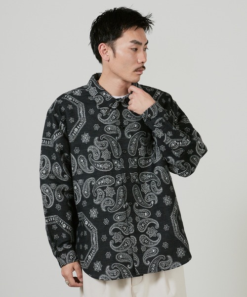 superNova.（スーパーノヴァ）の「superNova. Split yoke big shirt - Bandana jacquard  / SN-535A,SN-535B（シャツ/ブラウス・メンズ・ブラック/レッド・S/M）」の4枚目の写真