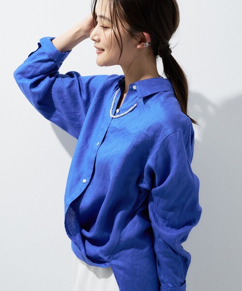 INDIVI(インディヴィ)の「【接触冷感/2WAY】カシュクールリネンシャツ(シャツ/ブラウス・レディース・ネイビー系2/ブルー系その他4/ブルー系その他/ブラウン系/ライトイエロー系/チャコールグレー/ホワイト/ブラウン系6・38/19/03/12/05/13/15 /34)」の17枚目の写真