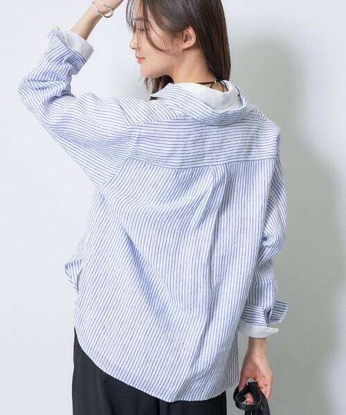 INDIVI(インディヴィ)の「【接触冷感/2WAY】カシュクールリネンシャツ(シャツ/ブラウス・レディース・ネイビー系2/ブルー系その他4/ブルー系その他/ブラウン系/ライトイエロー系/チャコールグレー/ホワイト/ブラウン系6・38/19/03/12/05/13/15 /34)」の22枚目の写真