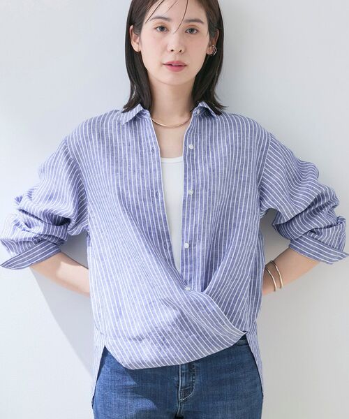 INDIVI(インディヴィ)の「【接触冷感/2WAY】カシュクールリネンシャツ(シャツ/ブラウス・レディース・ネイビー系2/ブルー系その他4/ブルー系その他/ブラウン系/ライトイエロー系/チャコールグレー/ホワイト/ブラウン系6・38/19/03/12/05/13/15 /34)」の13枚目の写真