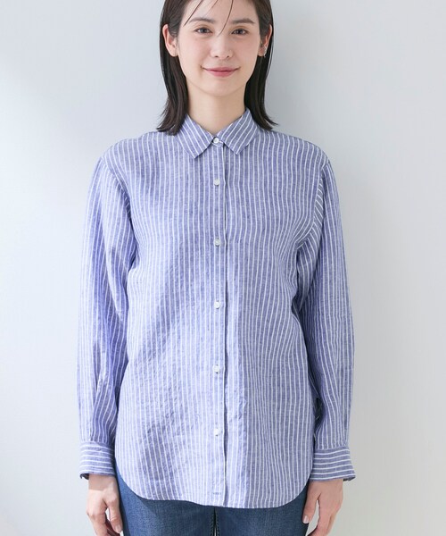 INDIVI(インディヴィ)の「【接触冷感/2WAY】カシュクールリネンシャツ(シャツ/ブラウス・レディース・ネイビー系2/ブルー系その他4/ブルー系その他/ブラウン系/ライトイエロー系/チャコールグレー/ホワイト/ブラウン系6・38/19/03/12/05/13/15 /34)」の21枚目の写真