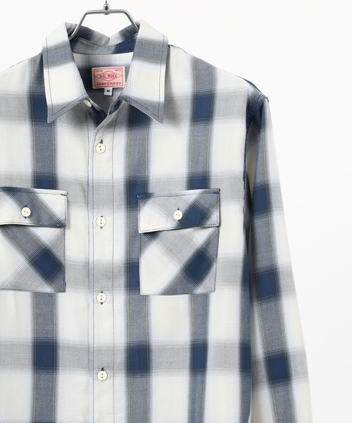 BIG MIKE Rayon Mix Ombre Shirts レーヨンミックスオンブレチェック