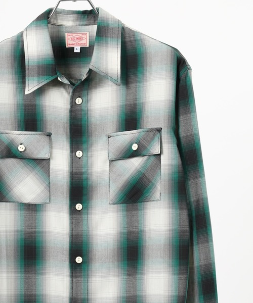 ビッグマイク　レーヨン　オンブレチェックシャツ　M 完売商品 BIG MIKE Rayon Mix Ombre Shirts レーヨンミックスオンブレチェック