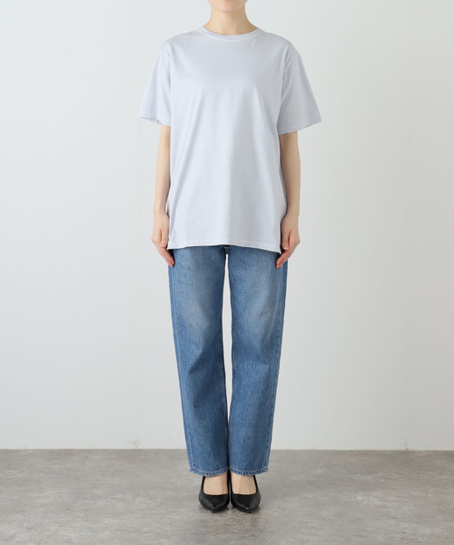 CALMER（カルメール）の「《追加》ナチュラルダイTシャツ2（Tシャツ/カットソー・レディース・スカイブルー/チャコールグレー/ホワイト・2）」の4枚目の写真