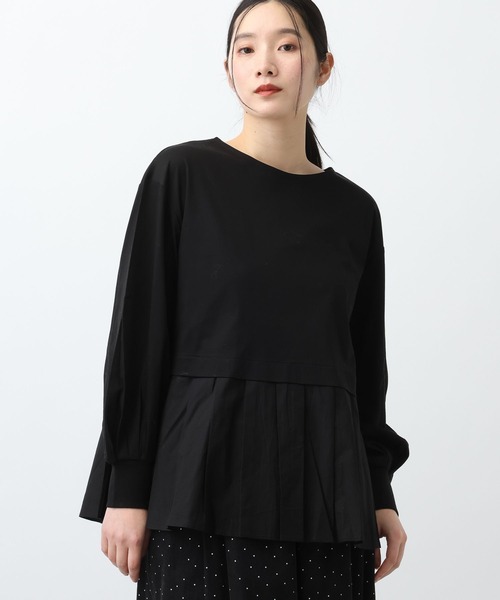 studio CLIP(スタディオクリップ)の「《natural by clip》異素材コンビカットソーSP(Tシャツ/カットソー・レディース・オフホワイト/ブラック・MEDIUM/LARGE)」の10枚目の写真