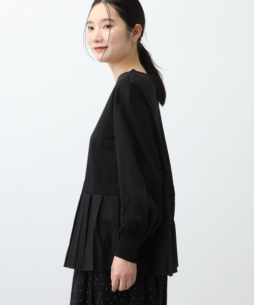 studio CLIP(スタディオクリップ)の「《natural by clip》異素材コンビカットソーSP(Tシャツ/カットソー・レディース・オフホワイト/ブラック・MEDIUM/LARGE)」の12枚目の写真