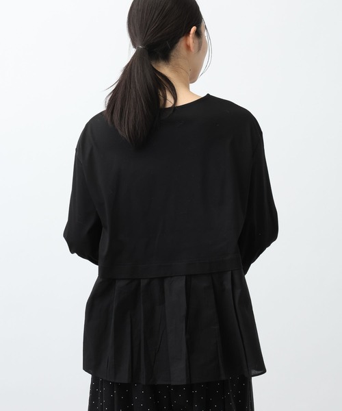 studio CLIP(スタディオクリップ)の「《natural by clip》異素材コンビカットソーSP(Tシャツ/カットソー・レディース・オフホワイト/ブラック・MEDIUM/LARGE)」の14枚目の写真