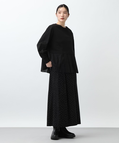 studio CLIP(スタディオクリップ)の「《natural by clip》異素材コンビカットソーSP(Tシャツ/カットソー・レディース・オフホワイト/ブラック・MEDIUM/LARGE)」の16枚目の写真