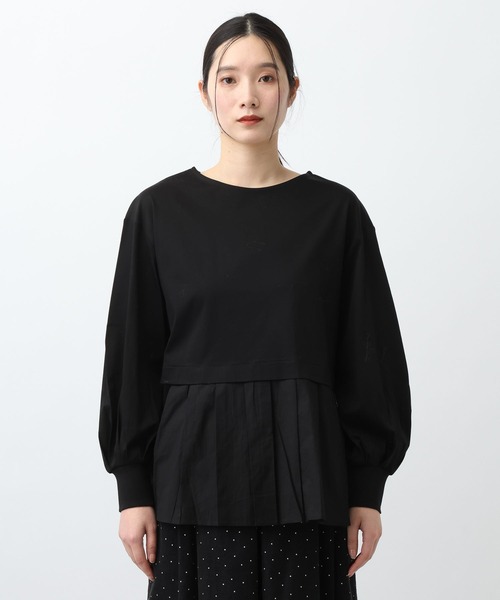 studio CLIP(スタディオクリップ)の「《natural by clip》異素材コンビカットソーSP(Tシャツ/カットソー・レディース・オフホワイト/ブラック・MEDIUM/LARGE)」の20枚目の写真