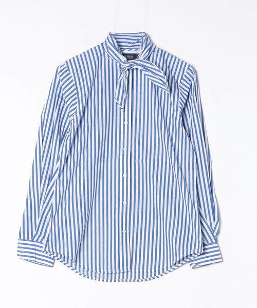 LAUREN RALPH LAUREN（ローレン ラルフ ローレン）の「ストライプド コットン ブロードクロス タイネック シャツ（シャツ/ブラウス・レディース・ブルー・2/0/4）」の5枚目の写真