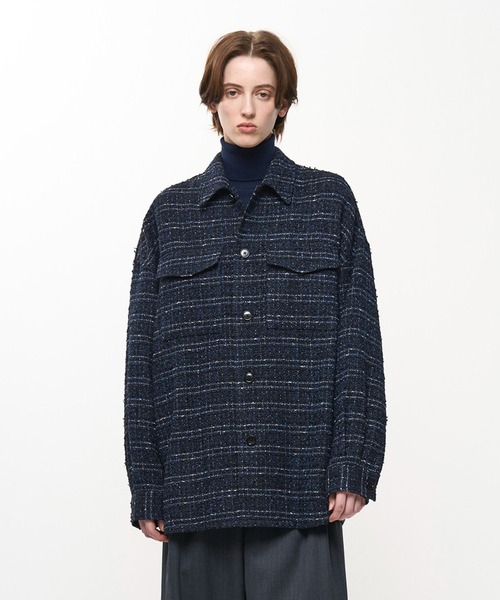 Juha（ユハ）の「FANCY TWEED JACKET（シャツ/ブラウス・メンズ・ネイビー/ブラック・4/3）」の2枚目の写真