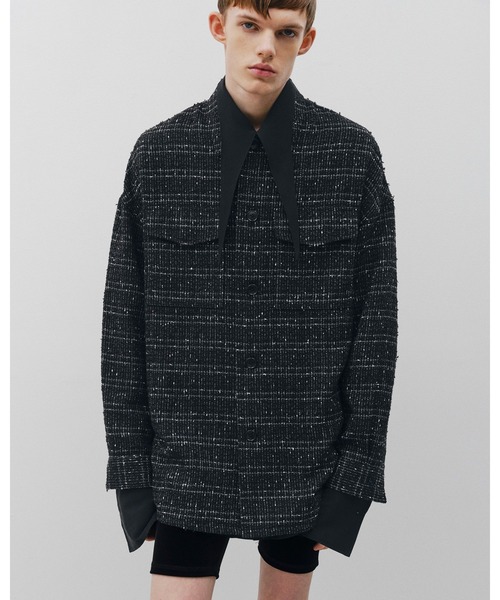 Juha（ユハ）の「FANCY TWEED JACKET（シャツ/ブラウス・メンズ・ネイビー/ブラック・4/3）」の9枚目の写真