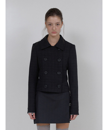 ASURA（アスラ）の「DOUBLE SHORT TWEED JACKET (BLACK)（テーラードジャケット）」