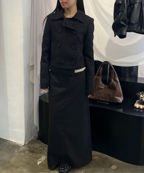 ASURA(アスラ)の「DOUBLE SHORT TWEED JACKET (BLACK)(テーラードジャケット・レディース・その他・OS)」の5枚目の写真