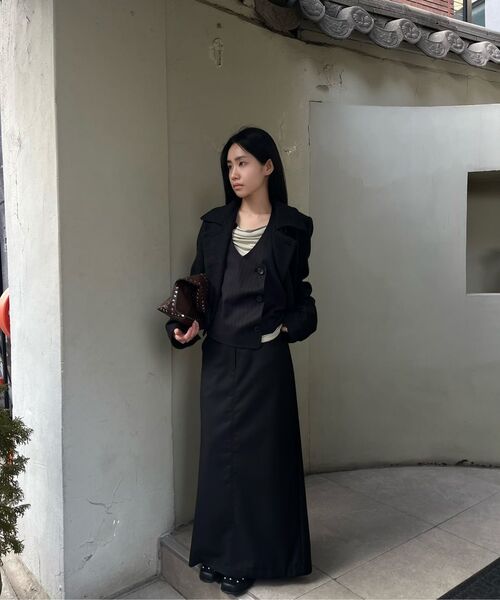ASURA(アスラ)の「DOUBLE SHORT TWEED JACKET (BLACK)(テーラードジャケット・レディース・その他・OS)」の6枚目の写真