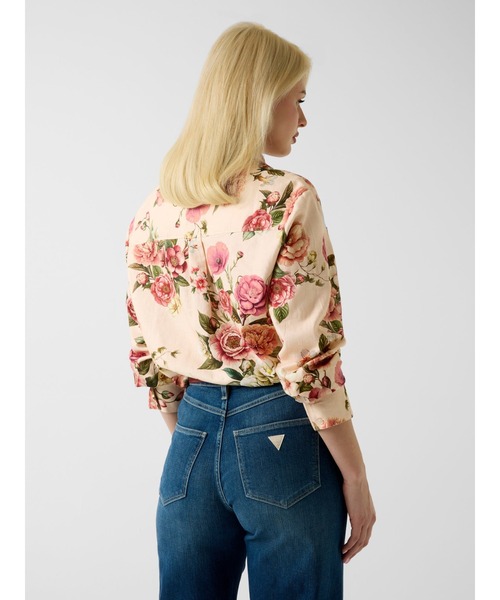 Guess(ゲス)の「CADIE Oversized Linen Top シャツ 花柄(シャツ/ブラウス・レディース・ベージュ・X-SMALL/SMALL/MEDIUM/LARGE)」の2枚目の写真