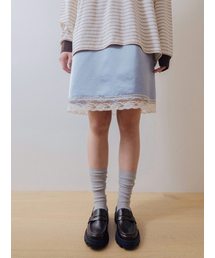 SILKY LINGERIE SKIRT SKY