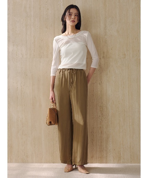 anuans（アニュアンス）の「キュプラリラクシーパンツ（その他パンツ・レディース・ブラック/キャメル/ベージュ系その他/ホワイト系その他・MEDIUM/SMALL）」の10枚目の写真