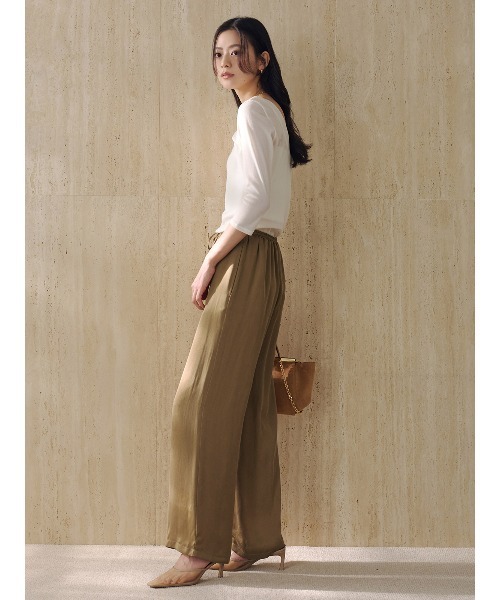 anuans（アニュアンス）の「キュプラリラクシーパンツ（その他パンツ・レディース・ブラック/キャメル/ベージュ系その他/ホワイト系その他・MEDIUM/SMALL）」の5枚目の写真