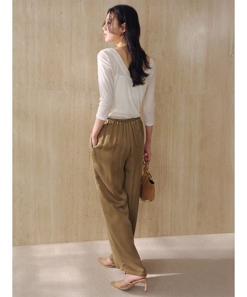 anuans（アニュアンス）の「キュプラリラクシーパンツ（その他パンツ・レディース・ブラック/キャメル/ベージュ系その他/ホワイト系その他・MEDIUM/SMALL）」の6枚目の写真
