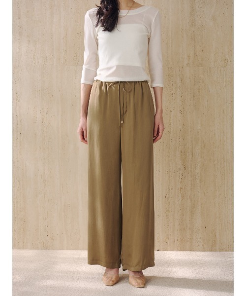 anuans（アニュアンス）の「キュプラリラクシーパンツ（その他パンツ・レディース・ブラック/キャメル/ベージュ系その他/ホワイト系その他・MEDIUM/SMALL）」の7枚目の写真