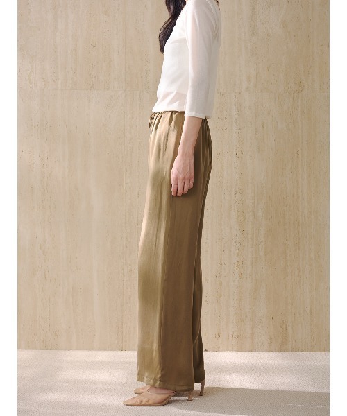 anuans（アニュアンス）の「キュプラリラクシーパンツ（その他パンツ・レディース・ブラック/キャメル/ベージュ系その他/ホワイト系その他・MEDIUM/SMALL）」の8枚目の写真