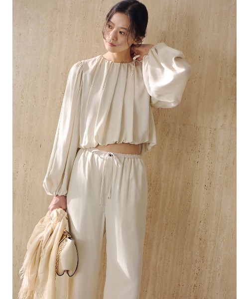 anuans（アニュアンス）の「キュプラリラクシーパンツ（その他パンツ・レディース・ブラック/キャメル/ベージュ系その他/ホワイト系その他・MEDIUM/SMALL）」の19枚目の写真