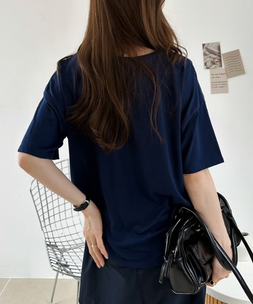 Ada.(エイダ)の「総刺繍 アソート Tシャツ(Tシャツ/カットソー・レディース・ネイビー/チャコール/イエロー/オフホワイト・FREE)」の17枚目の写真