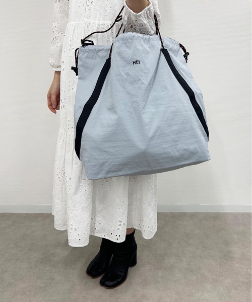 MEI（メイ）の「ST: MEI メイ　DRAW TOTE ショルダートート（ショルダーバッグ・レディース・ベージュ/ブラック/ライトグレー・FREE）」の2枚目の写真