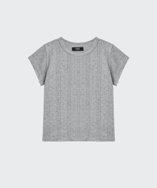 MUSINSA STANDARD KIDS（ムシンサスタンダードキッズ）の「ポインテル クルーネックTシャツ [メランジグレー]（Tシャツ/カットソー・レディース・その他・110/120/130/140/150/160）」の3枚目の写真