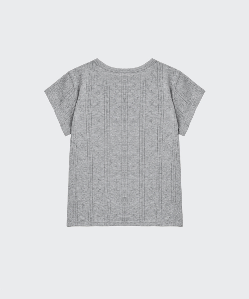 MUSINSA STANDARD KIDS（ムシンサスタンダードキッズ）の「ポインテル クルーネックTシャツ [メランジグレー]（Tシャツ/カットソー・レディース・その他・110/120/130/140/150/160）」の4枚目の写真
