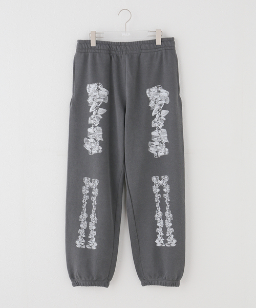 多层腰 USA 刺繍スウェットパンツ グレー S Geek Office / ギークオフィス】WEBHOUSE / Lace Bone Sweatpants