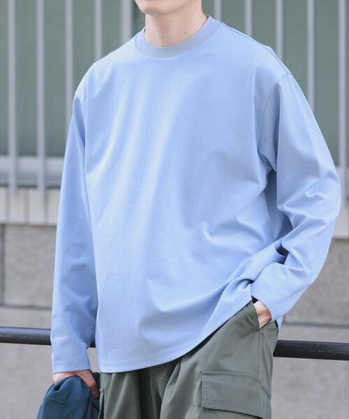 セール】ダブルフェイス裏配色長袖カットソー（Tシャツ/カットソー