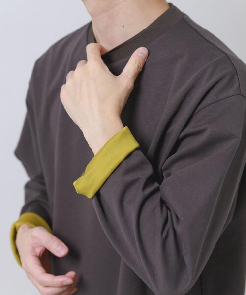 ITEMS URBANRESEARCH(アイテムズ アーバンリサーチ)の「ダブルフェイス裏配色長袖カットソー(Tシャツ/カットソー・メンズ・ブルー/チャコールグレー/ベージュ/ブラウン・MEDIUM/LARGE)」の19枚目の写真