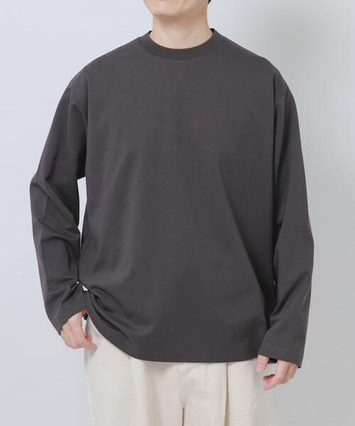 ITEMS URBANRESEARCH(アイテムズ アーバンリサーチ)の「ダブルフェイス裏配色長袖カットソー(Tシャツ/カットソー・メンズ・ブルー/チャコールグレー/ベージュ/ブラウン・MEDIUM/LARGE)」の9枚目の写真