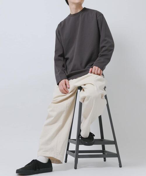 ITEMS URBANRESEARCH(アイテムズ アーバンリサーチ)の「ダブルフェイス裏配色長袖カットソー(Tシャツ/カットソー・メンズ・ブルー/チャコールグレー/ベージュ/ブラウン・MEDIUM/LARGE)」の11枚目の写真