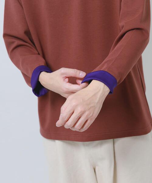 ITEMS URBANRESEARCH(アイテムズ アーバンリサーチ)の「ダブルフェイス裏配色長袖カットソー(Tシャツ/カットソー・メンズ・ブルー/チャコールグレー/ベージュ/ブラウン・MEDIUM/LARGE)」の14枚目の写真